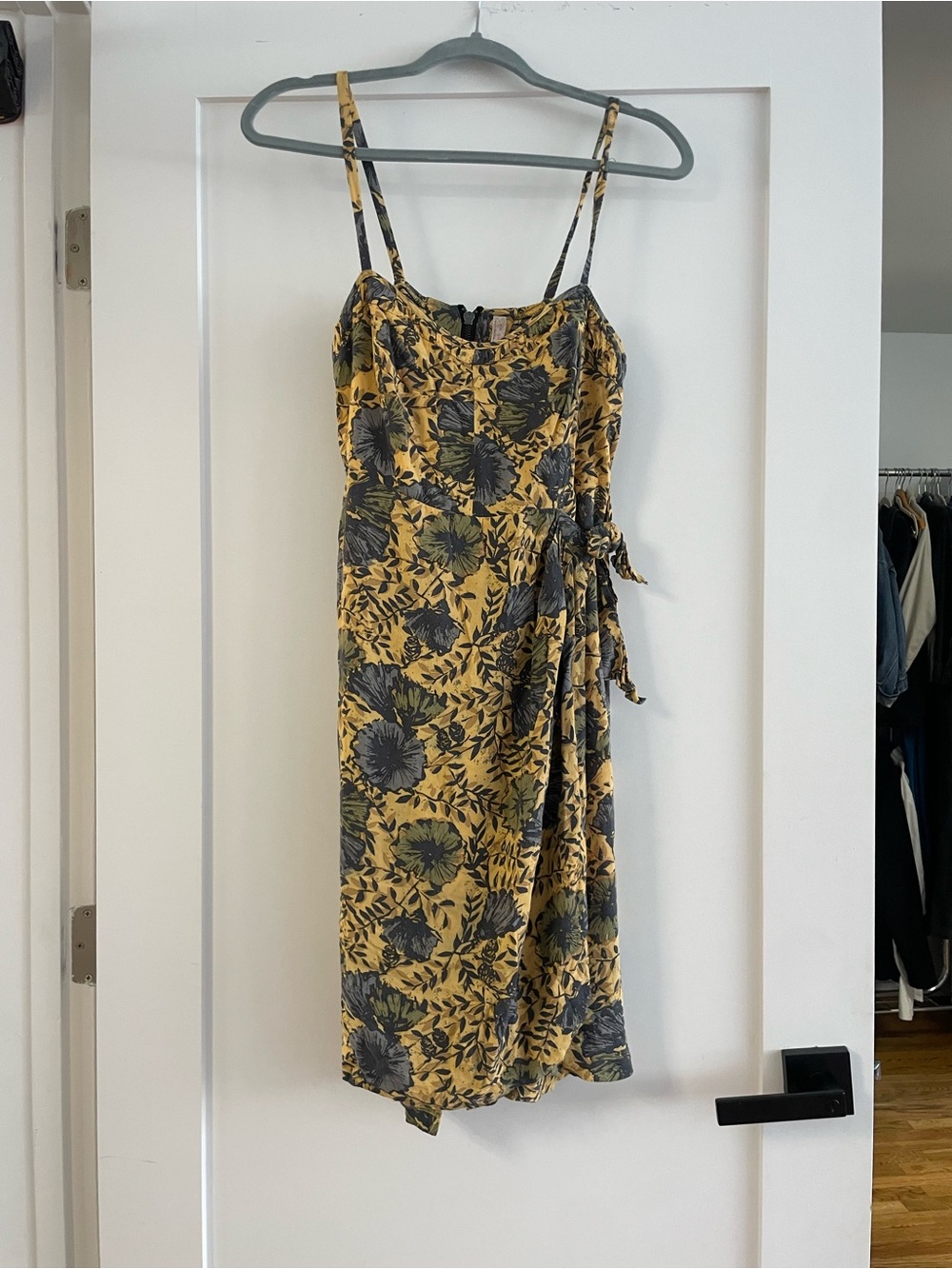 Free People Faux Wrap Midi Dress in Mustard, Grey, Olive 💛🩶🫒